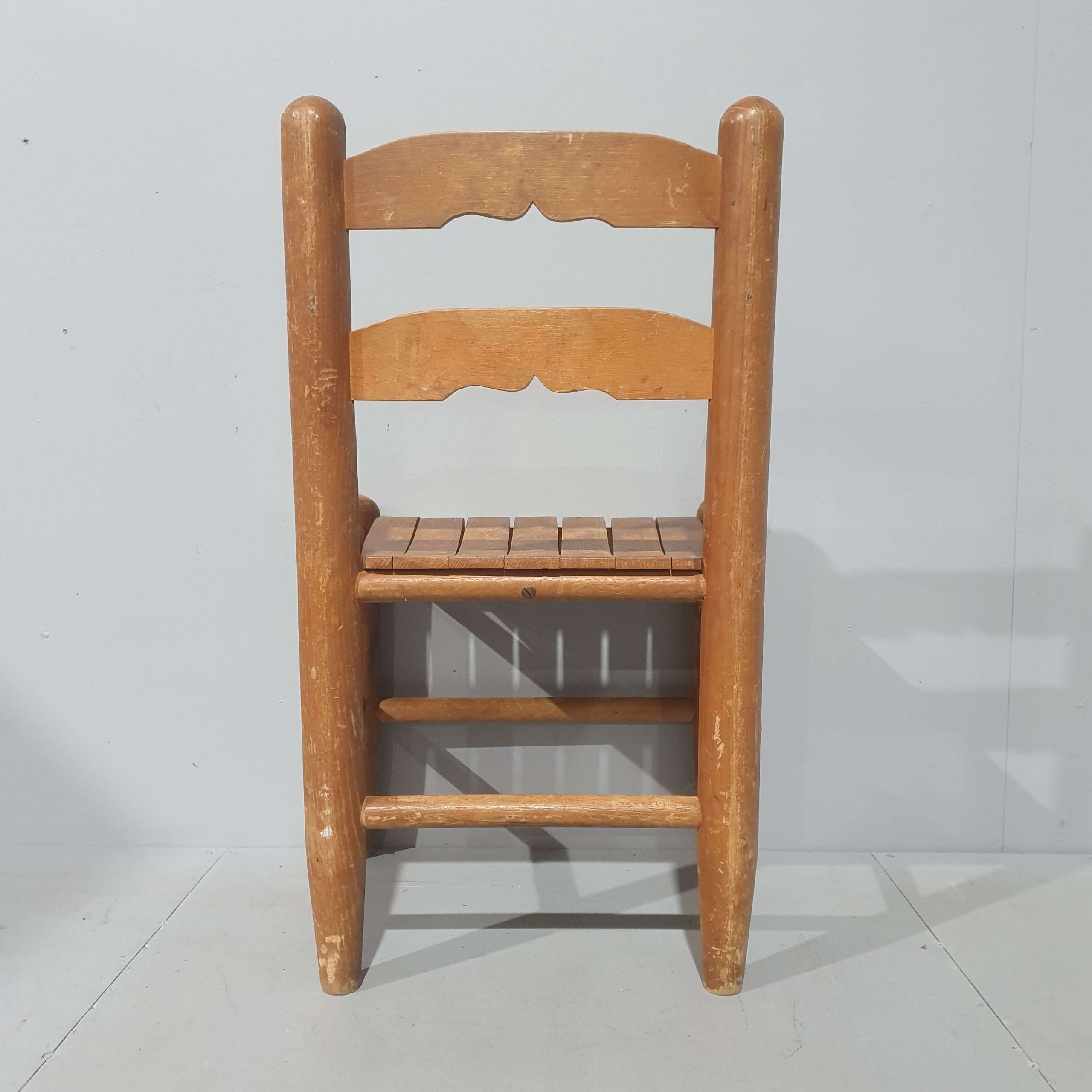 wooden childs chair with arms