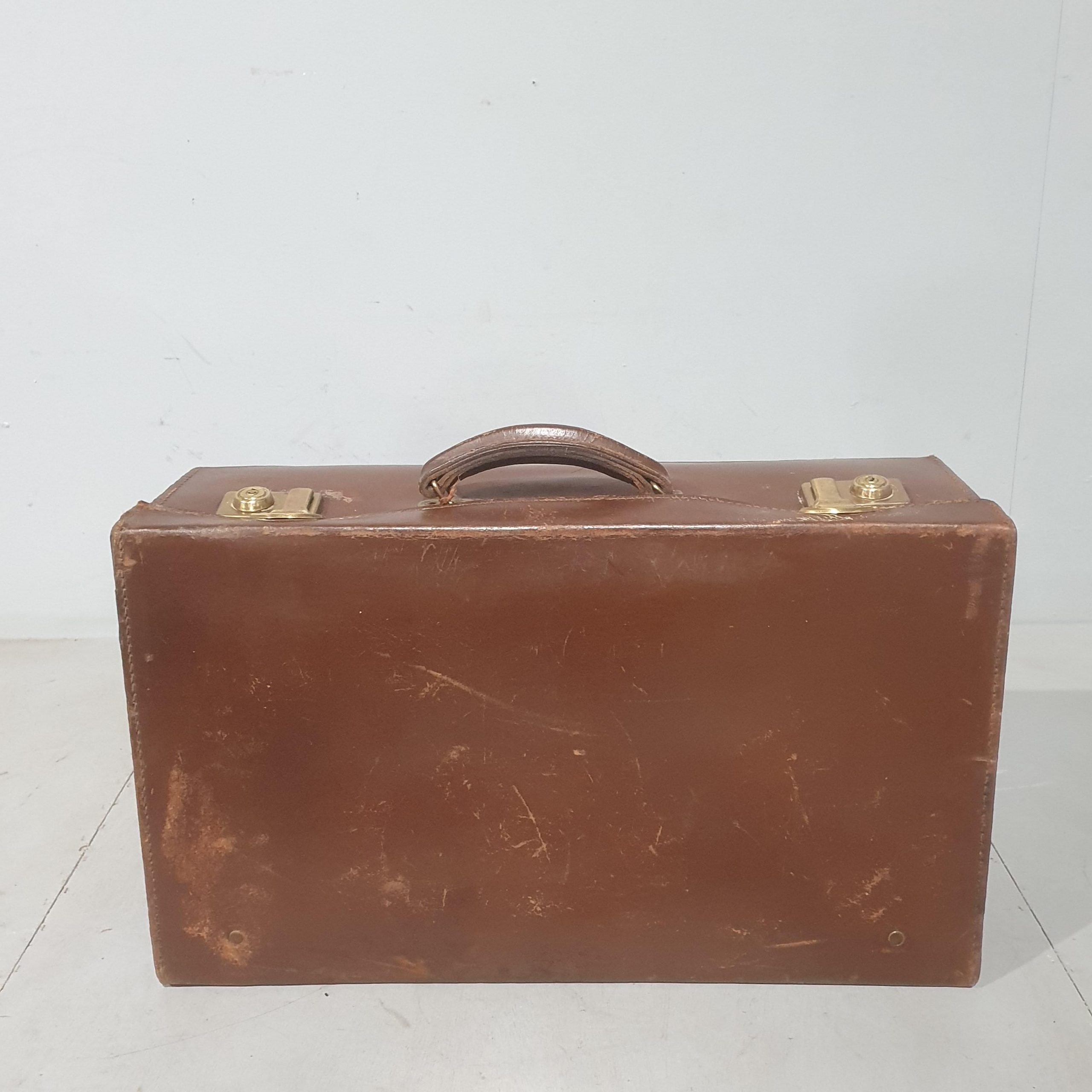 Antique Officer's Case, English, Leather, Travel, Suitcase